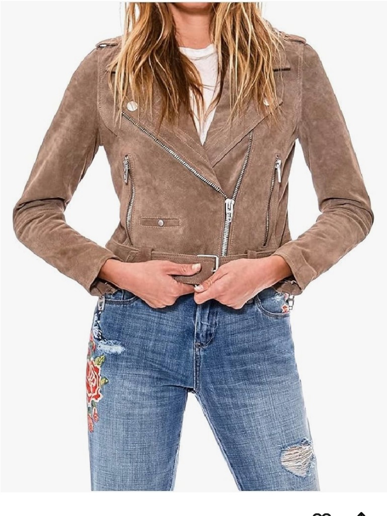 Nwot Blank Nyc Taupe Suede Moto Jacket